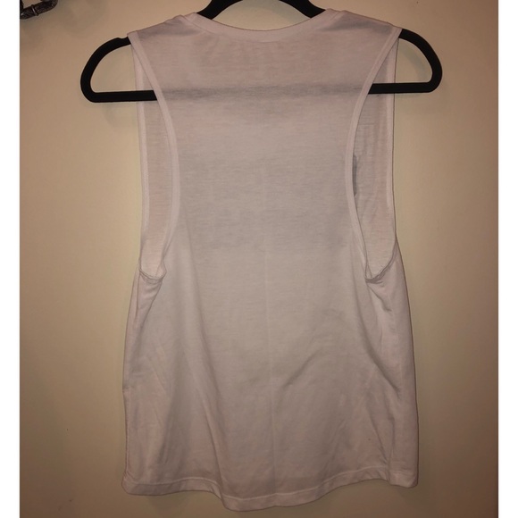 “Champagne Campaign” White Sheer Muscle Tee - Picture 3 of 3